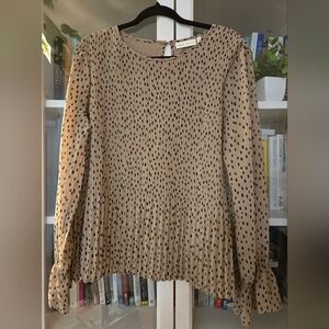Polka Dot Long-Sleeve Pleated Blouse by InWear Copenhagen